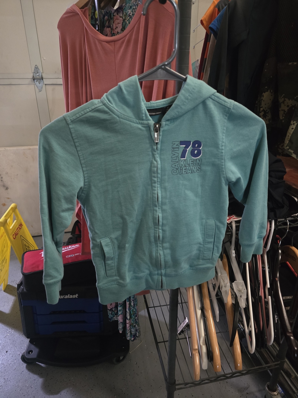 Calvin Klein Jeans Kids' Teal Zip Hoodie with '78' Logo